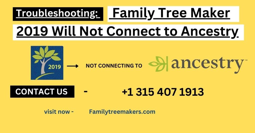 Family Tree Maker 2019 Will Not Connect to Ancestry